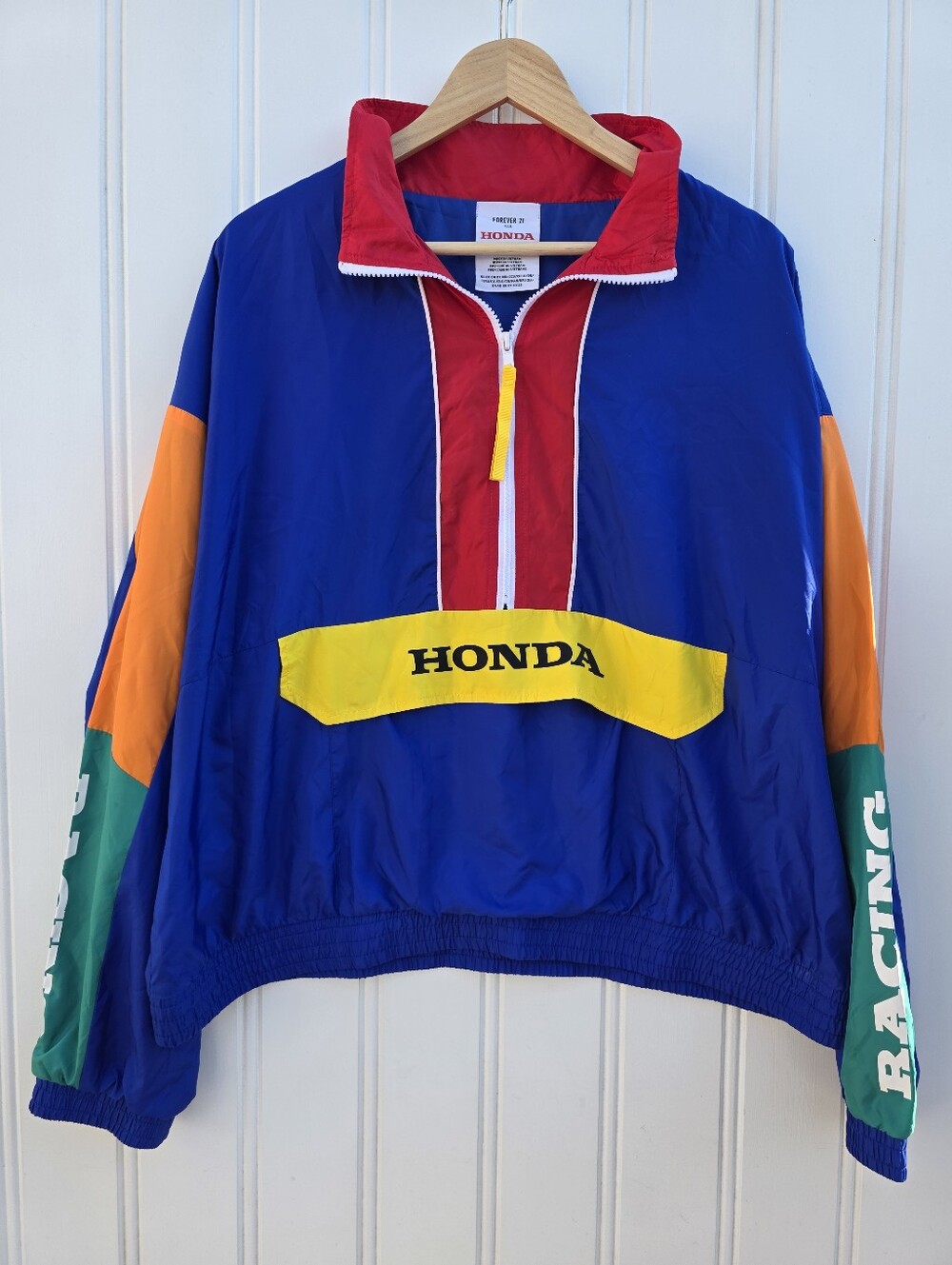 Honda X Forever 21 Windbreaker Colorblock Anorak Jacket Womens 2X